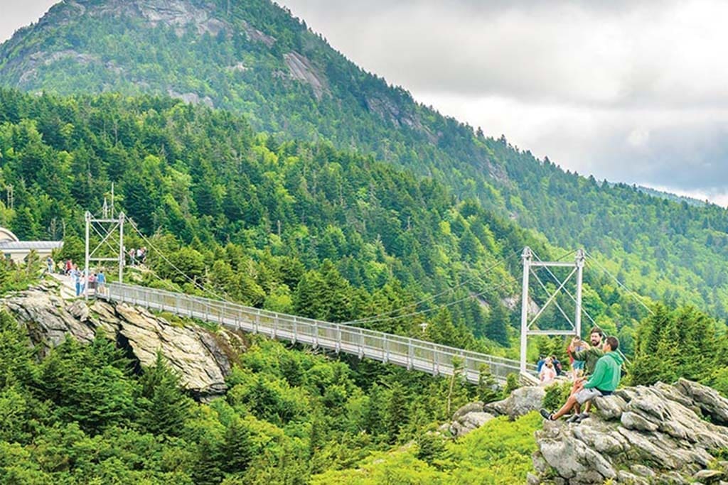 Mile High Swinging Bridge in Grandfather Mountain